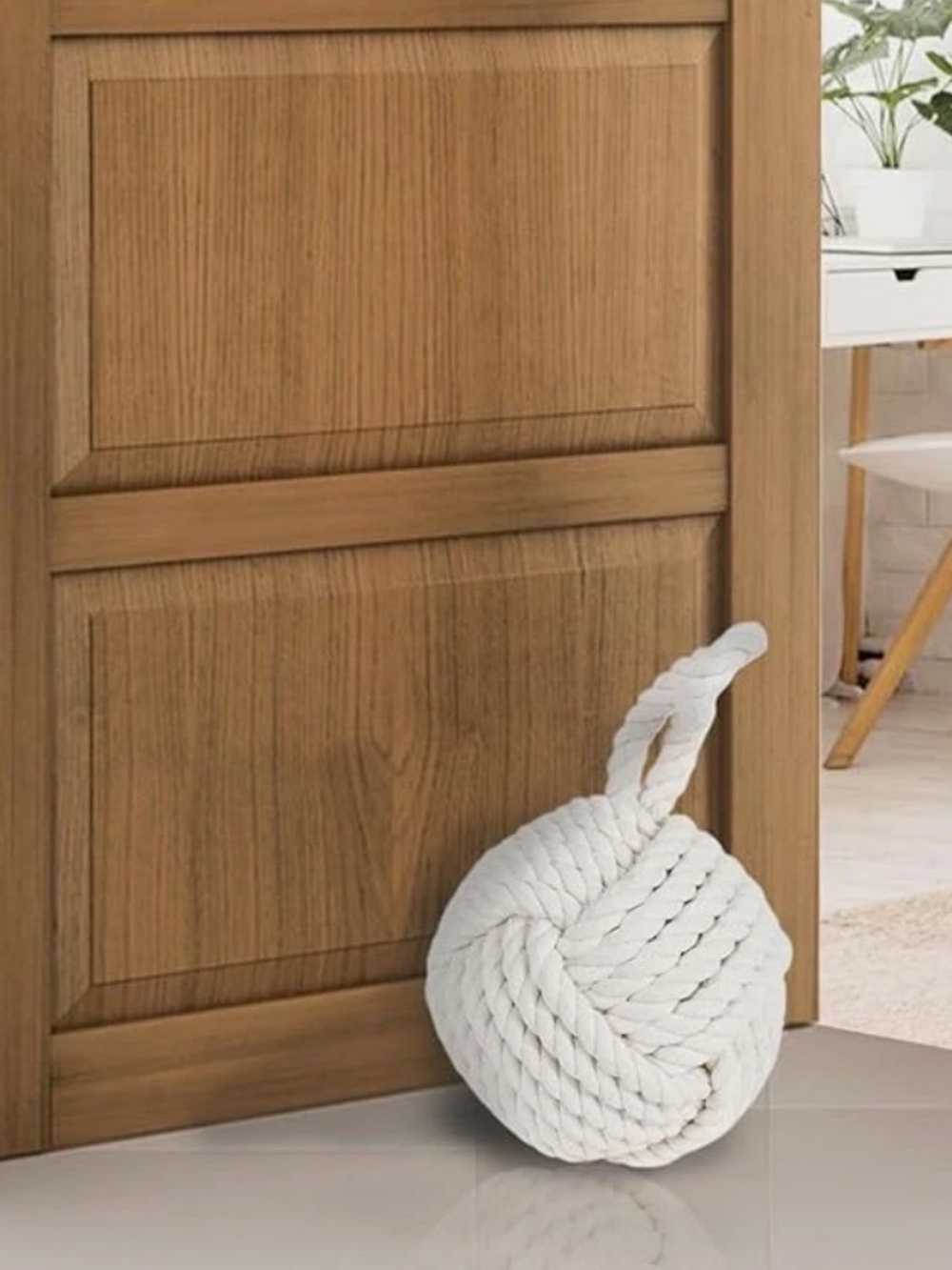 Chunky Handwoven Weighted Cotton Rope Knot  Doorstop Accent Decor  #0430265